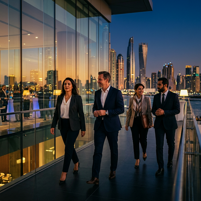 Executive leaders in Dubai conference venue